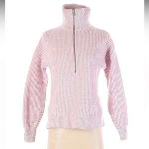 Everlane Light Pink Pullover Half Zip 100% Wool Sweater